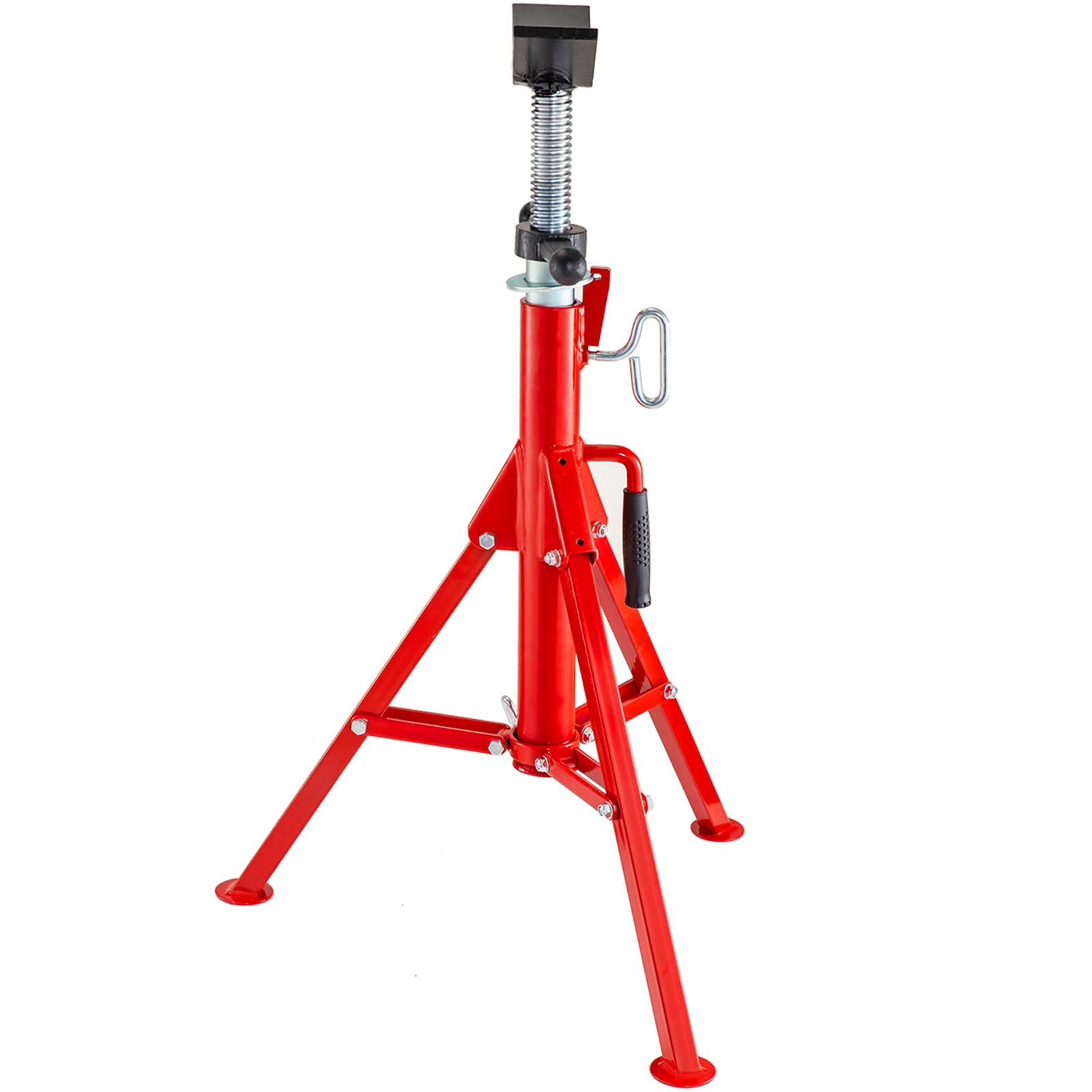 V Head Pipe Stand Adjustable Height Heavy Duty Steel Jack Stand_voghion.com